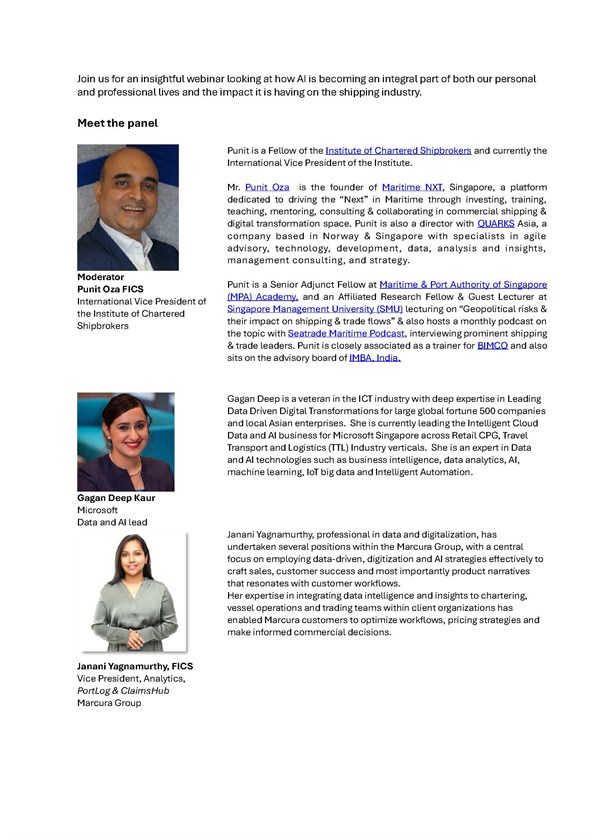 Meet the panel 1